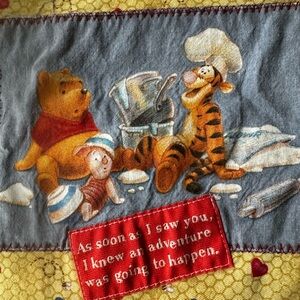 Winnie the Pooh & Tigger Cotton Apron  - Blue, Yellow, Red